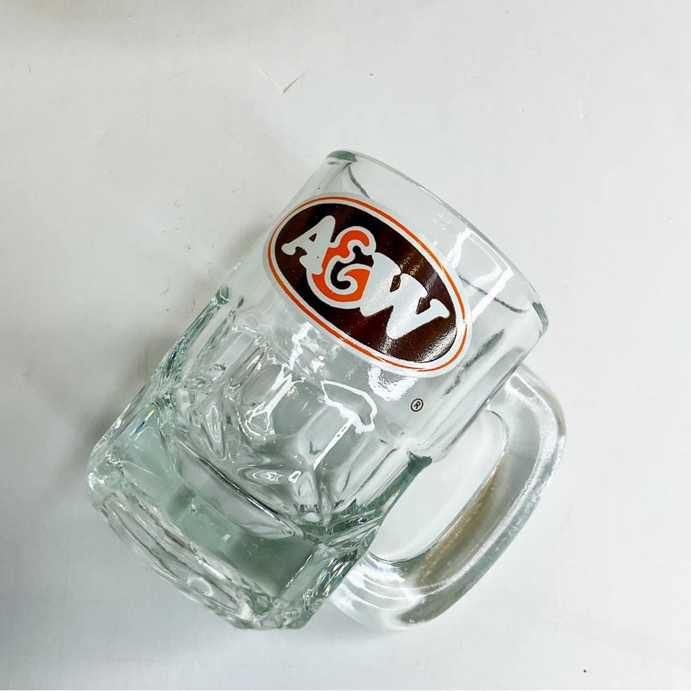 Vintage A&W Mini Glass Mug Clear Root Beer Logo | Retro Americana